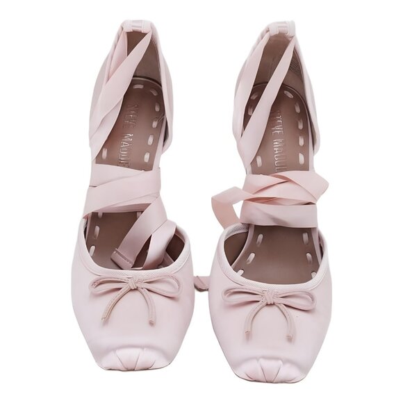 Steve Madden Larina Pink Satin Lace-Up High Heel Pumps 7.5M - Picture 5 of 6